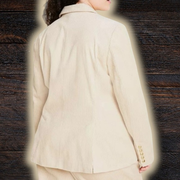 NWT Rowing Blazers for Target ‘Corduroy Double-Breasted Blazer’ in “Cream” Sz S - Picture 3 of 16